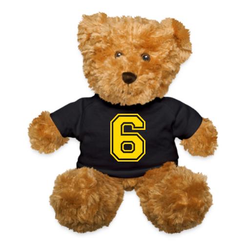 Number 6 in a classic athletic collegiate font - Teddy Bear