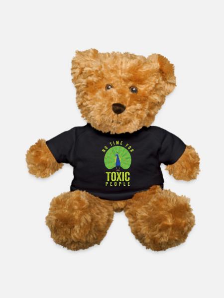Peacock Positivity Peacock Fan Toxic People Nature - Teddy Bear - black - Front