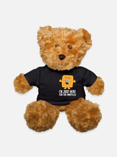 I'm Just Here For The Waffles - Teddy Bear - black - Front