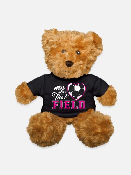 My Heart Is On That Field Soccer For Moms And Dads - Teddy Bear - black