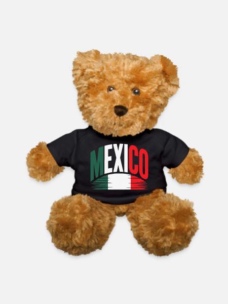 Mexico Flag  - Teddy Bear - black - Front