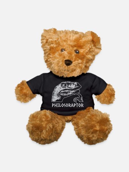 Philosoraptor Philosophy Meme - Teddy Bear - black - Front
