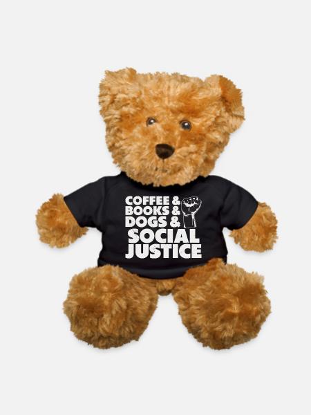 Books Dogs Lover Human Rights Equality - Teddy Bear - black