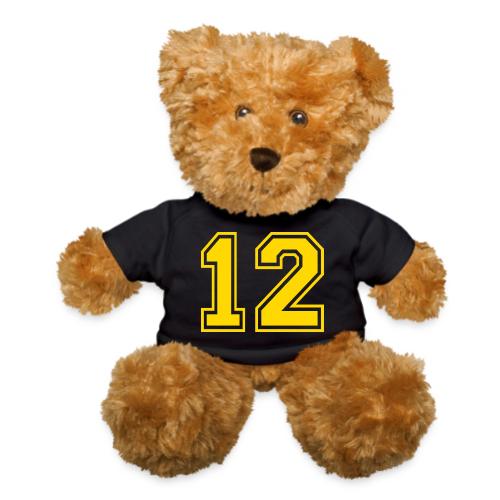 Number 12 in a classic athletic collegiate font - Teddy Bear