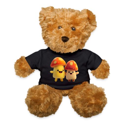Joyful Cartoon Mushroom Duo - Teddy Bear