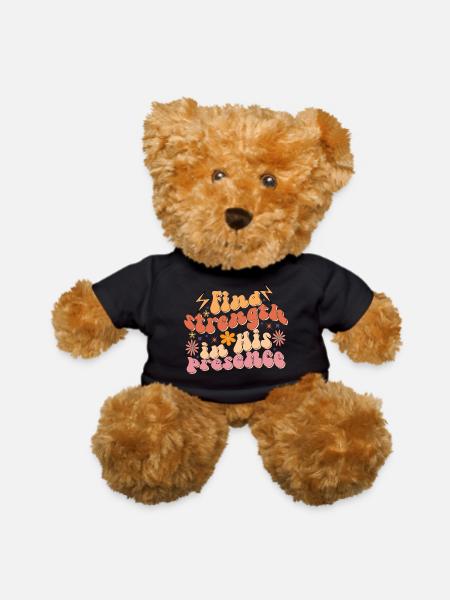 Find strength in his presence - Teddy Bear - black - Front