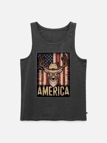 Deer Hunting American. - Men's Premium Tank - heather anthracite
