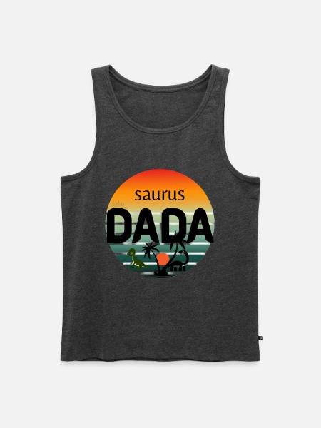 Prehistoric Dinosaur Sunset Design - Men's Premium Tank - heather anthracite