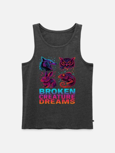 Bizarre Abstract Animals Broken Creatures - Men's Premium Tank - heather anthracite
