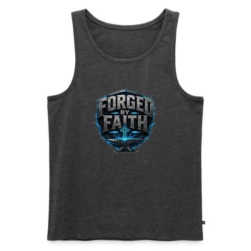 Forged By Faith Cyan Design - Men's Premium Tank
