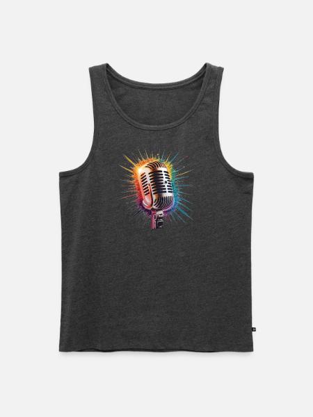 Microphone Art Print - Men's Premium Tank - heather anthracite