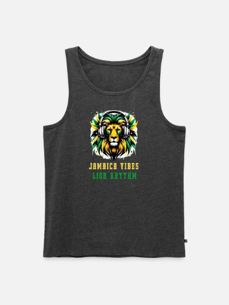 Jamaica lion reggae design - Men's Premium Tank - heather anthracite