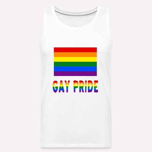 Gay Pride Flag and Words - Men's Premium Tank