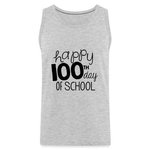 Happy 100th Day of School Chalk Teacher T-Shirt - Men's Premium Tank