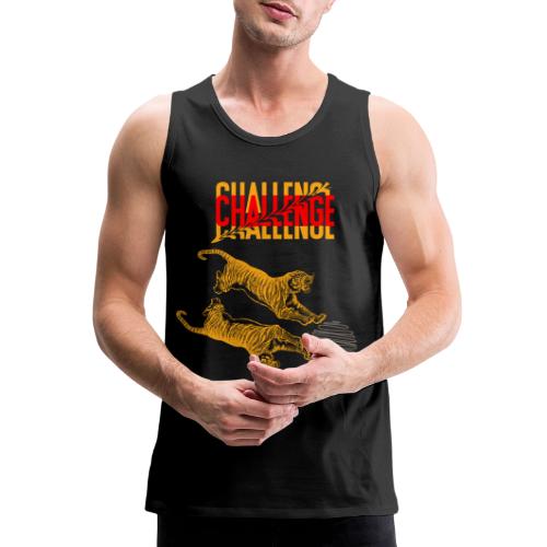 Double tiger fashion, jungle feline animals. - Men's Premium Tank