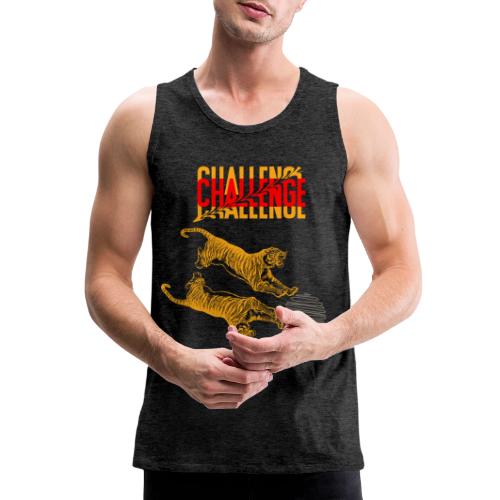 Double tiger fashion, jungle feline animals. - Men's Premium Tank