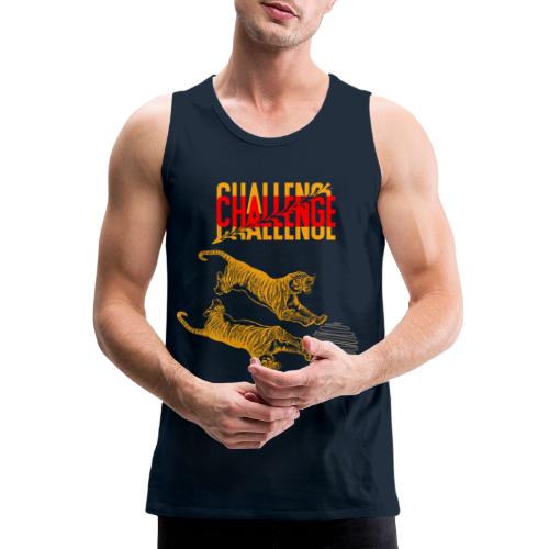 Double tiger fashion, jungle feline animals. - Men's Premium Tank