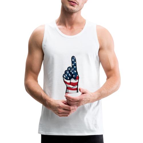 USA One Patriotic Hand in Red White and Blue - Men's Premium Tank