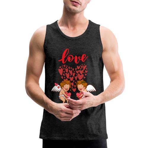 Cupid Love Designs, cupid love angel vibration. - Men's Premium Tank