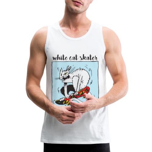 white cat skater - Men's Premium Tank
