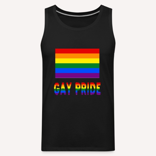 Gay Pride Flag and Words - Men's Premium Tank