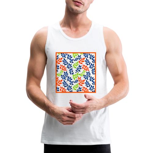 Stylish Elegance in Leaves Pattern - Men's Premium Tank