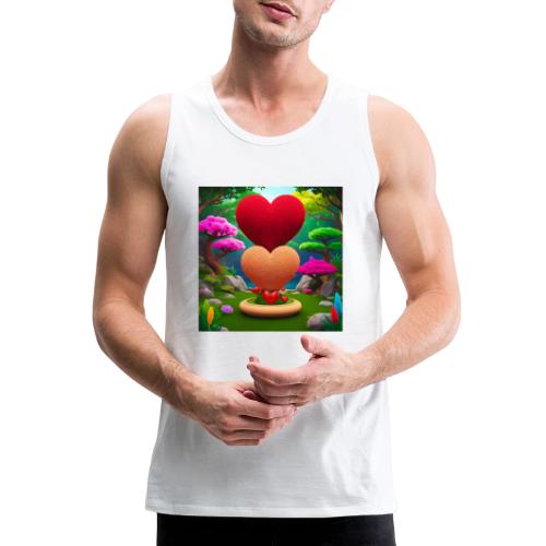 Double Heart, fantasy, nature and fantasy - Men's Premium Tank