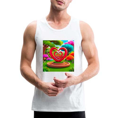 Triple heart landscape, nature, love, happiness - Men's Premium Tank