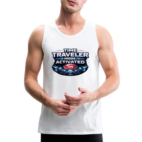 Time Traveler Mode – Futuristic Neon Sci-Fi Tee - Men's Premium Tank
