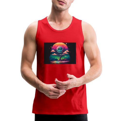 A Full Skull Moon Smiles Down On You - Psychedelic - Men's Premium Tank
