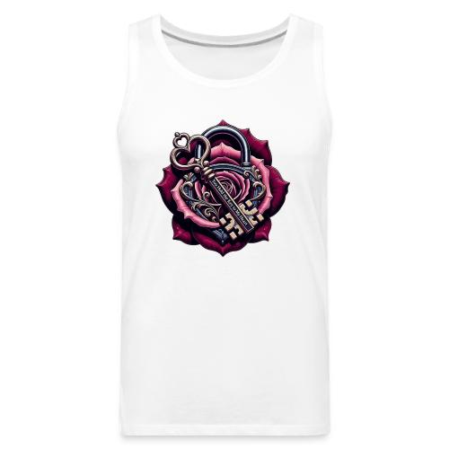 You Hold the Key to My Heart Rose Lock T-Shirt - Men's Premium Tank