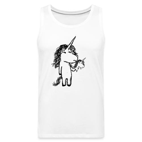 Unicorn with a mini friend angry - Men's Premium Tank