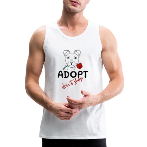 Retro Adopt Dont Shop Cute Puppy Rose Tee - Men's Premium Tank