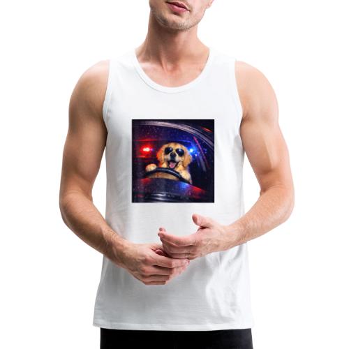 Funny Police Golden Retriever Meme Tee - Men's Premium Tank