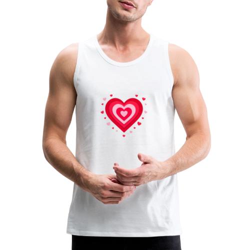 Layered Red & Pink Heart – Cute Valentine Love - Men's Premium Tank