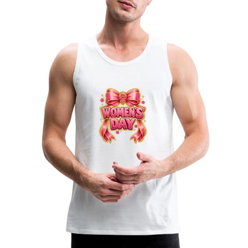 Cute Pink Bow Women’s Day Feminist Symbol - Men's Premium Tank