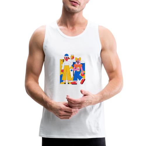Bold Geometric Duo Pop Art - Men's Premium Tank