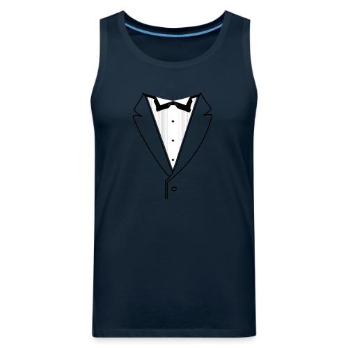 Tuxedo Plain w. Black Lines - Men's Premium Tank