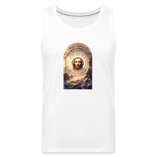 Easter He Is Risen Sacred Face T Shirt, wife Gift - Men's Premium Tank