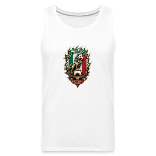 Italy Wolf Fury T-Shirt, Italian Flag Pride Gift - Men's Premium Tank