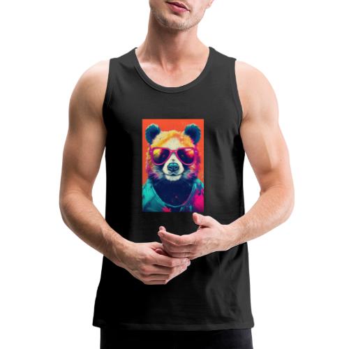 Panda in Pink Sunglasses - Men's Premium Tank