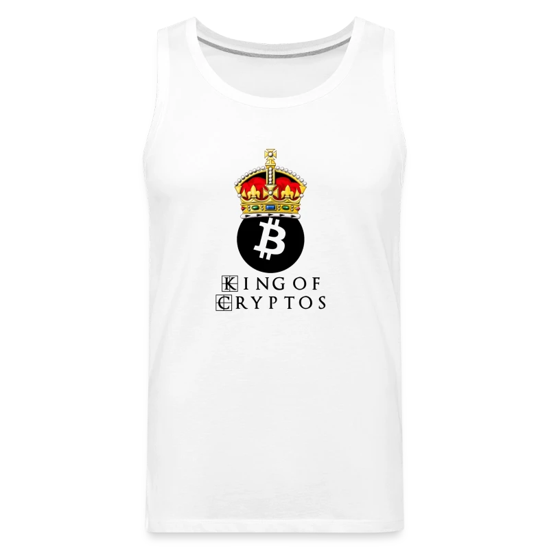 Bitcoin King Of Cryptos T Shirt - Men's Premium Tank