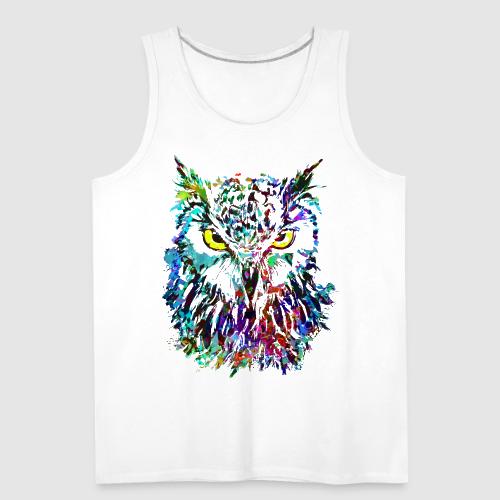 Colorful Owl - Owlet Head Drawing - Men's Premium Tank