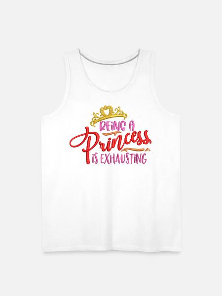 Princess Exhaustion Crown Embroidered Effect - Men's Premium Tank - white