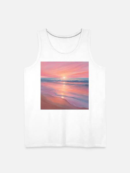 Pink Sunset Ocean Scene - Men's Premium Tank - white