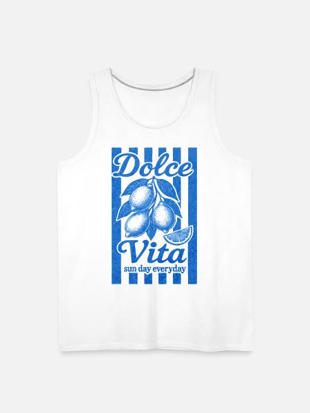 Italian Lemon, Summer Vibes Shirt, Vacation Tee - Men's Premium Tank - white