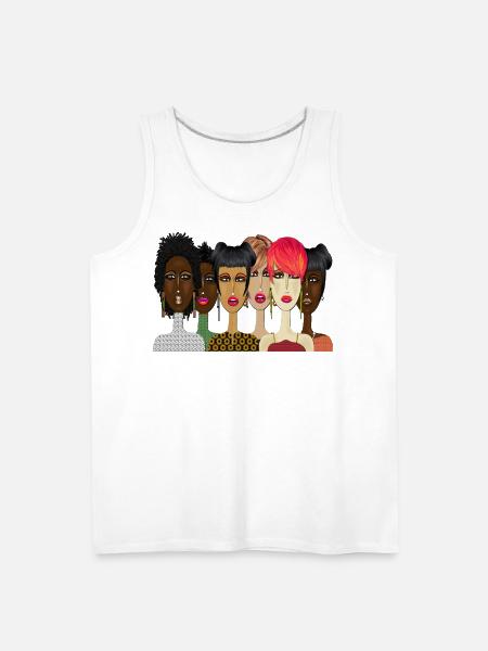 "United – Bold & Beautiful Women Art" - Men's Premium Tank - white