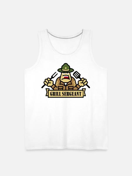 Grill Sergeant (Grilling / BBQ / Barbecue) - Men's Premium Tank - white