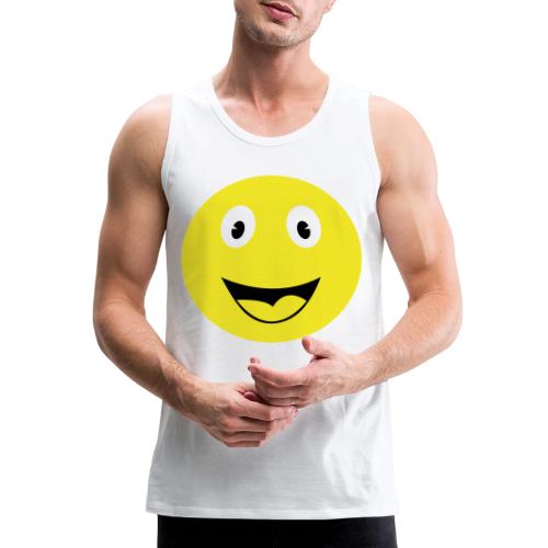 Yellow Happy Face Print - Men's Premium Tank