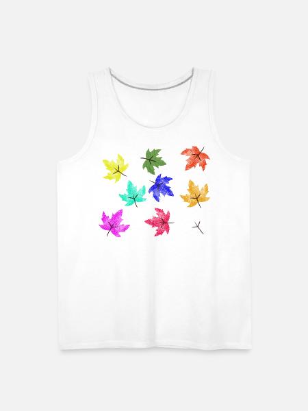 Prismatic Autumn Maple Leaves - Men's Premium Tank - white